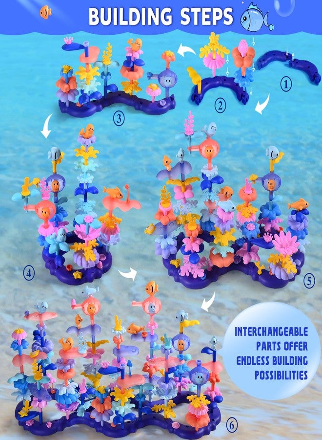 Doloowee 156Pcs Flower Garden Building Toys for Girls 3 4 5 6 7 8Year Old, Upgrade DIY Marine Coral Stacking Toys, STEM Preschool Educational Toddler Toys - Image 3